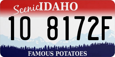ID license plate 1O8172F