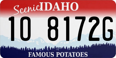 ID license plate 1O8172G