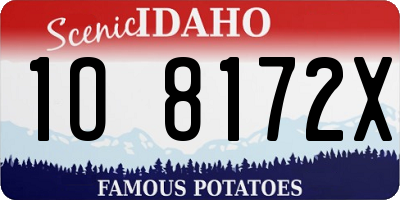 ID license plate 1O8172X