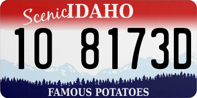 ID license plate 1O8173D