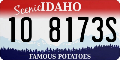 ID license plate 1O8173S