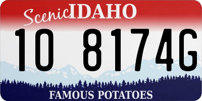 ID license plate 1O8174G