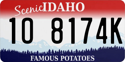 ID license plate 1O8174K