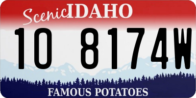 ID license plate 1O8174W