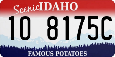ID license plate 1O8175C