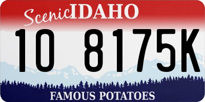 ID license plate 1O8175K