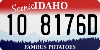 ID license plate 1O8176D