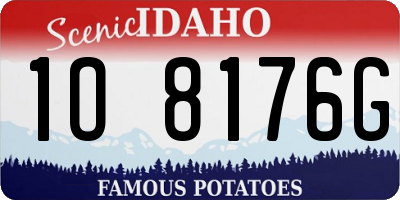 ID license plate 1O8176G