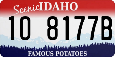 ID license plate 1O8177B