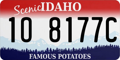 ID license plate 1O8177C