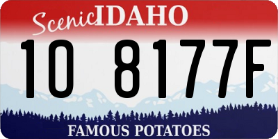 ID license plate 1O8177F