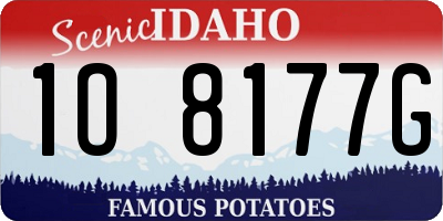 ID license plate 1O8177G