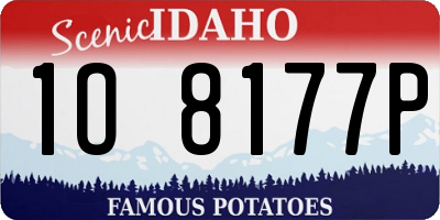 ID license plate 1O8177P