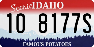 ID license plate 1O8177S