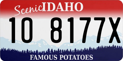 ID license plate 1O8177X