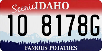 ID license plate 1O8178G