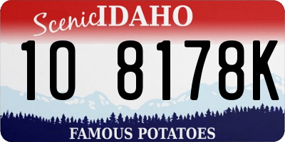 ID license plate 1O8178K