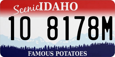ID license plate 1O8178M