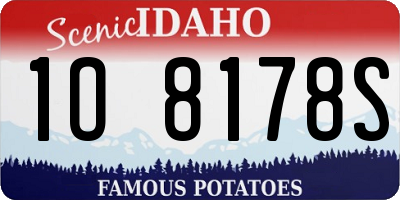 ID license plate 1O8178S
