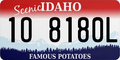 ID license plate 1O8180L