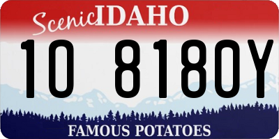 ID license plate 1O8180Y