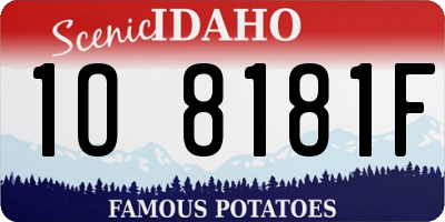 ID license plate 1O8181F
