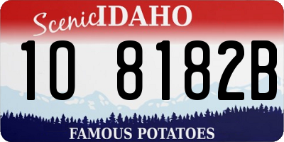 ID license plate 1O8182B
