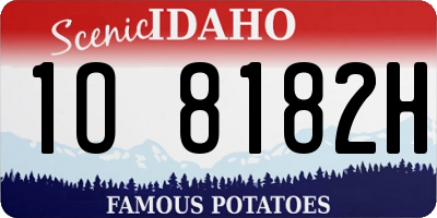 ID license plate 1O8182H