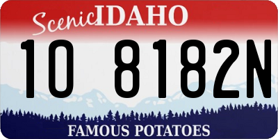 ID license plate 1O8182N