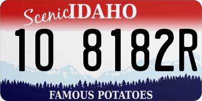 ID license plate 1O8182R