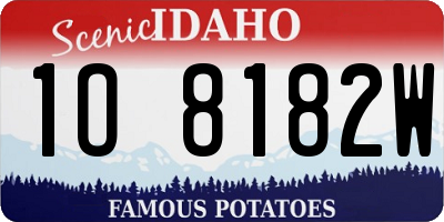 ID license plate 1O8182W