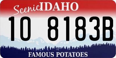 ID license plate 1O8183B
