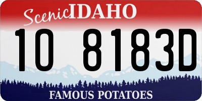 ID license plate 1O8183D