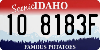 ID license plate 1O8183F