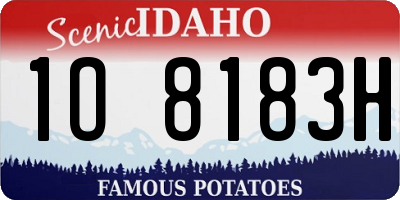 ID license plate 1O8183H