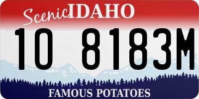 ID license plate 1O8183M