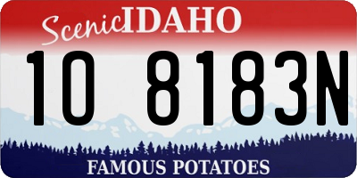 ID license plate 1O8183N