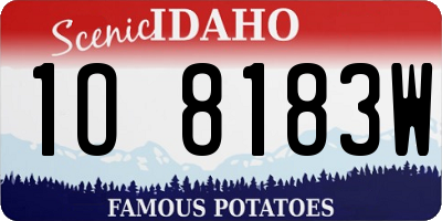 ID license plate 1O8183W