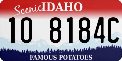 ID license plate 1O8184C