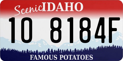 ID license plate 1O8184F