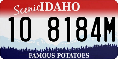 ID license plate 1O8184M