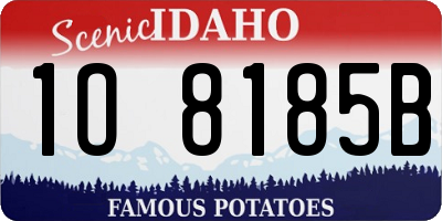 ID license plate 1O8185B