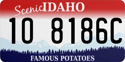 ID license plate 1O8186C