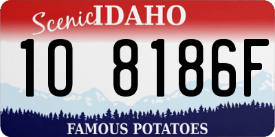 ID license plate 1O8186F