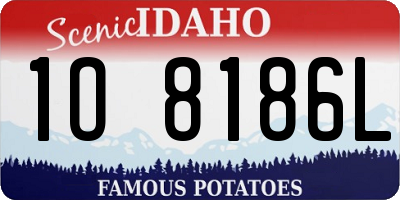 ID license plate 1O8186L