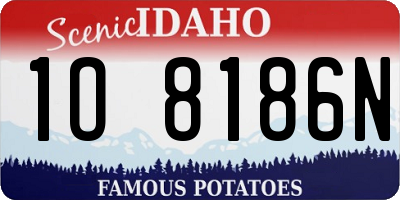 ID license plate 1O8186N