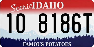 ID license plate 1O8186T