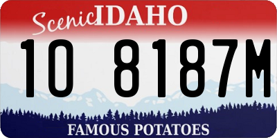 ID license plate 1O8187M