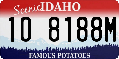 ID license plate 1O8188M
