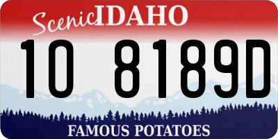 ID license plate 1O8189D
